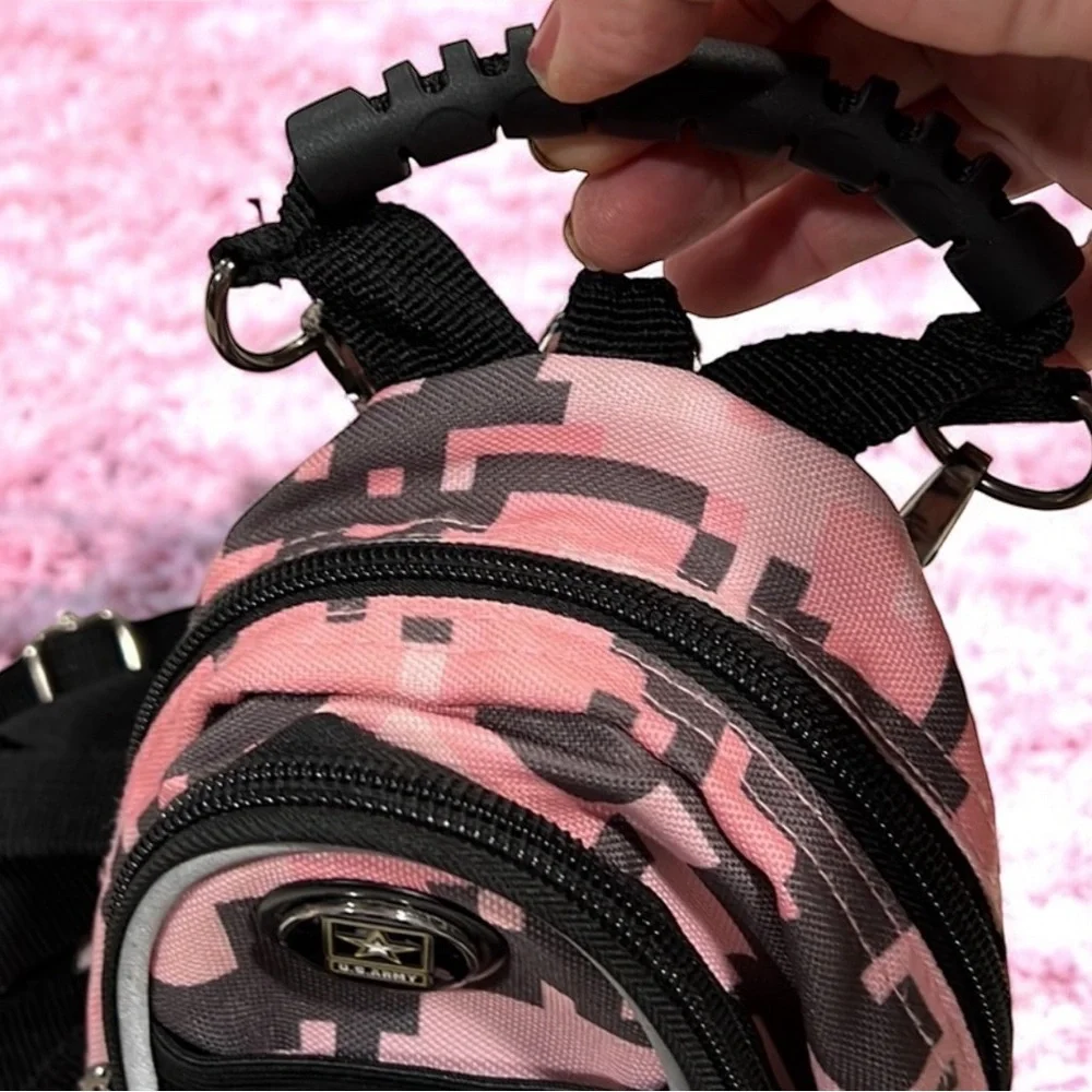 U.S. Army Pink Camouflage Mini Backpack Crossbody Bag